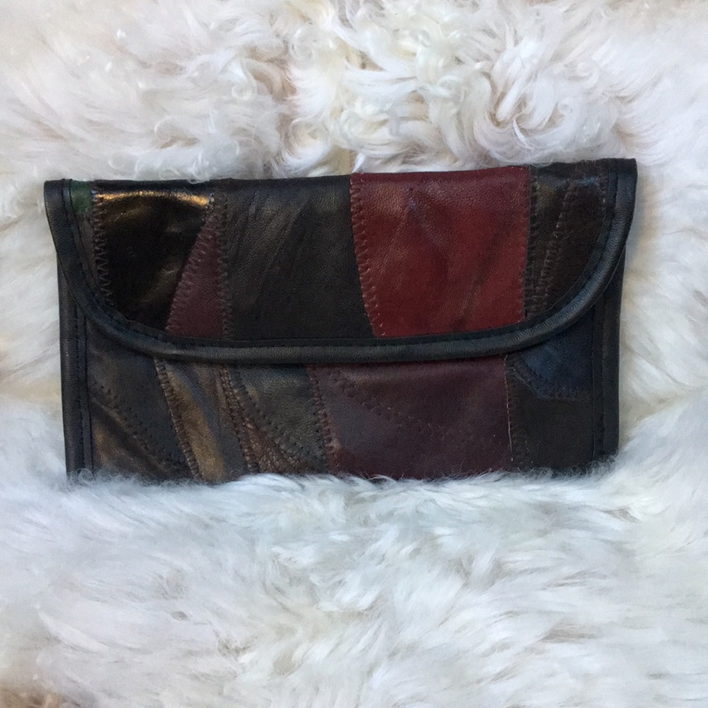 Unique Patchwork Leather Clutch Bag - image 1